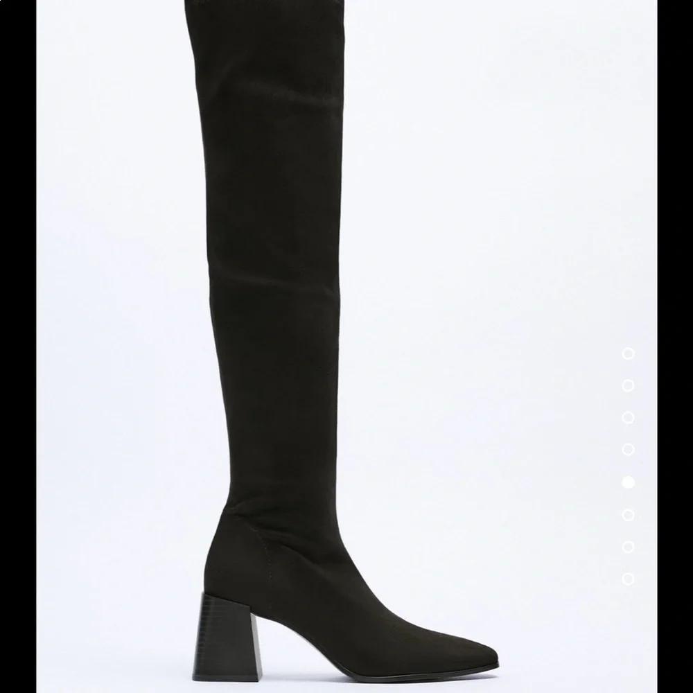 NWT Zara heeled over the knee black boots - Picture 3 of 7